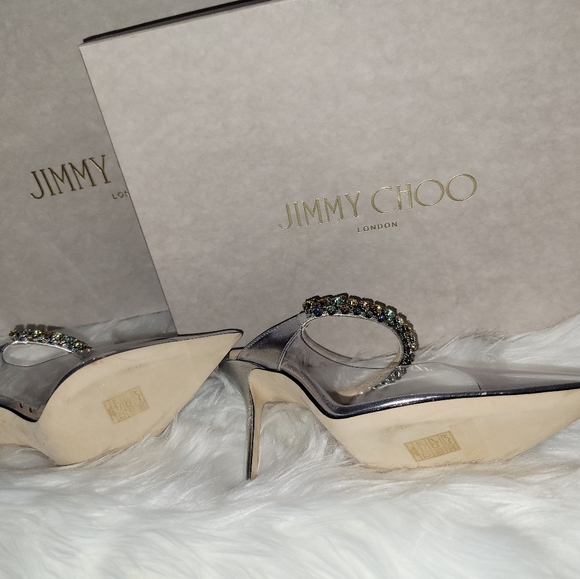 Jimmy choo Clear Mexi Mules with multiple colored crystal strap 37.5 - Picture 5 of 13
